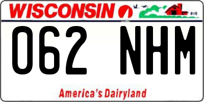 WI license plate 062NHM