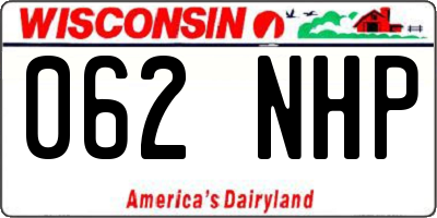 WI license plate 062NHP