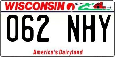 WI license plate 062NHY