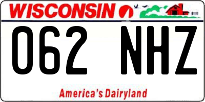 WI license plate 062NHZ