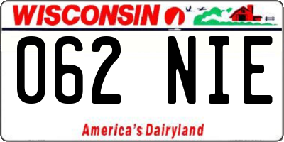 WI license plate 062NIE