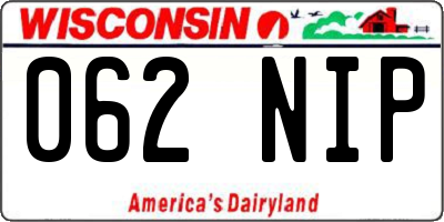 WI license plate 062NIP