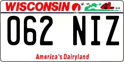 WI license plate 062NIZ