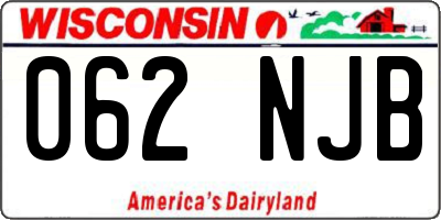 WI license plate 062NJB