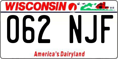WI license plate 062NJF