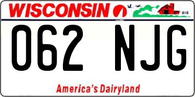 WI license plate 062NJG