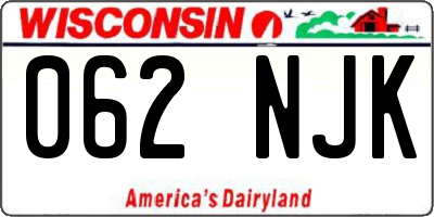 WI license plate 062NJK