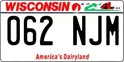 WI license plate 062NJM