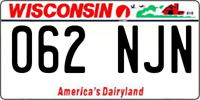 WI license plate 062NJN