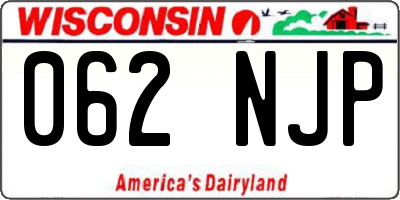 WI license plate 062NJP