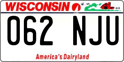 WI license plate 062NJU