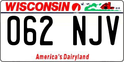 WI license plate 062NJV