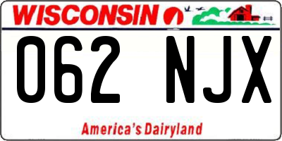 WI license plate 062NJX