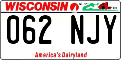 WI license plate 062NJY