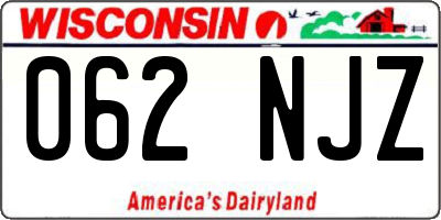 WI license plate 062NJZ