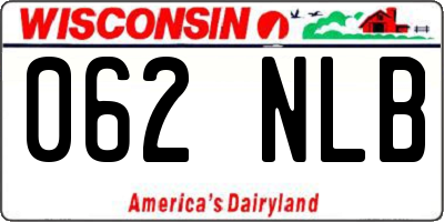 WI license plate 062NLB