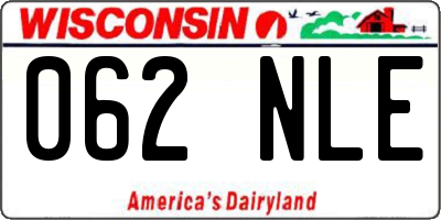 WI license plate 062NLE