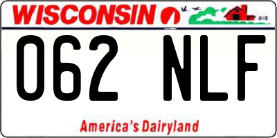 WI license plate 062NLF