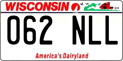 WI license plate 062NLL