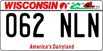 WI license plate 062NLN
