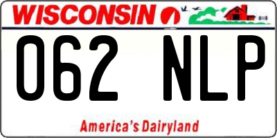 WI license plate 062NLP