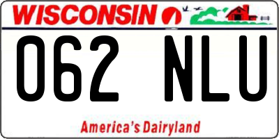 WI license plate 062NLU