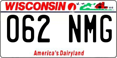 WI license plate 062NMG