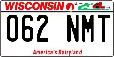 WI license plate 062NMT