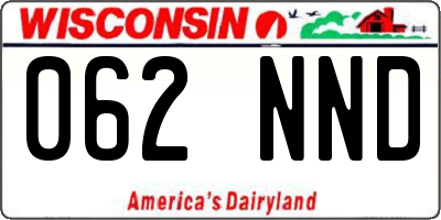 WI license plate 062NND