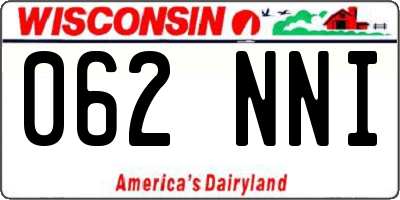 WI license plate 062NNI