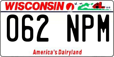 WI license plate 062NPM