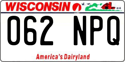 WI license plate 062NPQ
