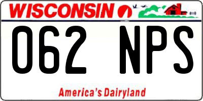 WI license plate 062NPS