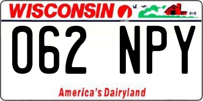 WI license plate 062NPY