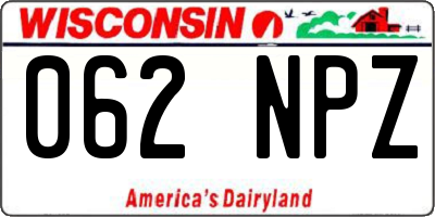 WI license plate 062NPZ