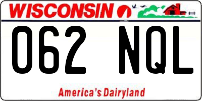 WI license plate 062NQL