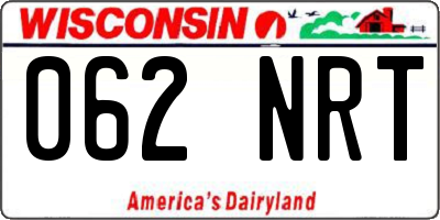 WI license plate 062NRT