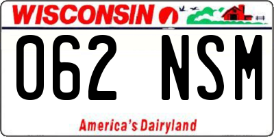 WI license plate 062NSM