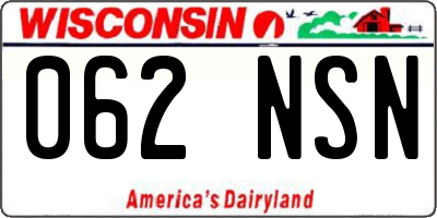 WI license plate 062NSN