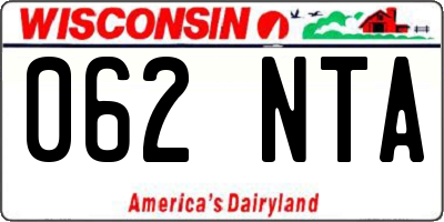WI license plate 062NTA