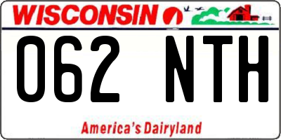 WI license plate 062NTH