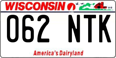 WI license plate 062NTK
