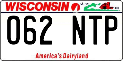 WI license plate 062NTP