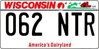 WI license plate 062NTR