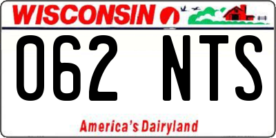 WI license plate 062NTS