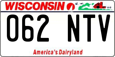 WI license plate 062NTV