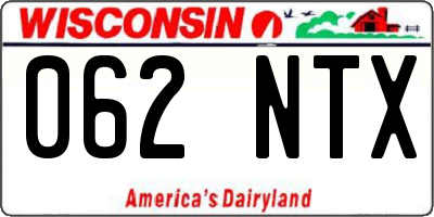 WI license plate 062NTX