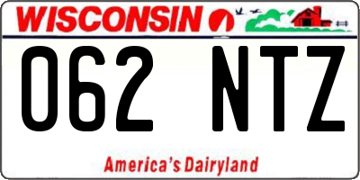 WI license plate 062NTZ