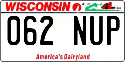 WI license plate 062NUP