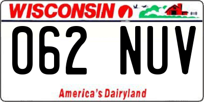 WI license plate 062NUV